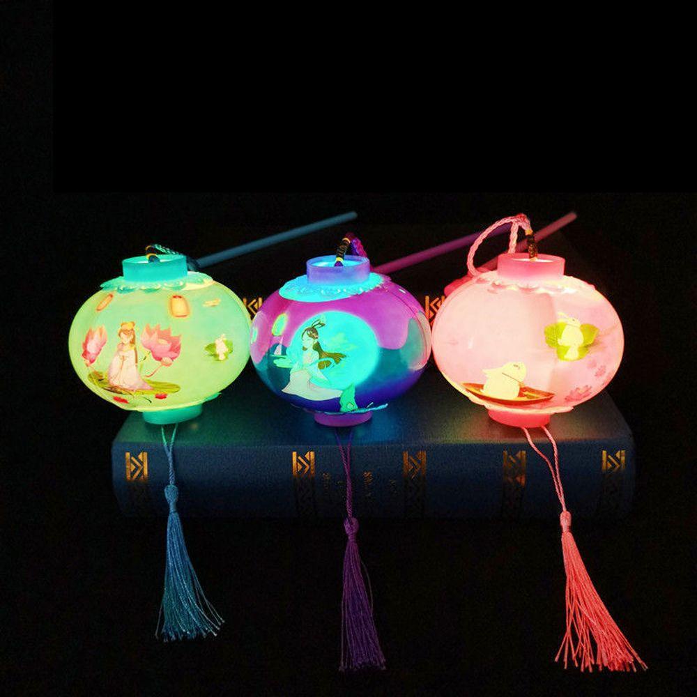 Fuhui lồng đèn trung thu Lồng Đèn led Hình Mặt Trăng Thỏ Phong Cách Trung Hoa