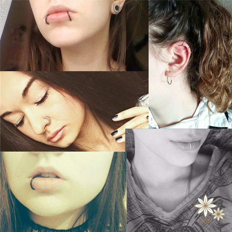 1 Cặp Khuyên Kẹp Mũi 13mm Khuyên kẹp titan tai, môi, mũi bông tai không dị ứng