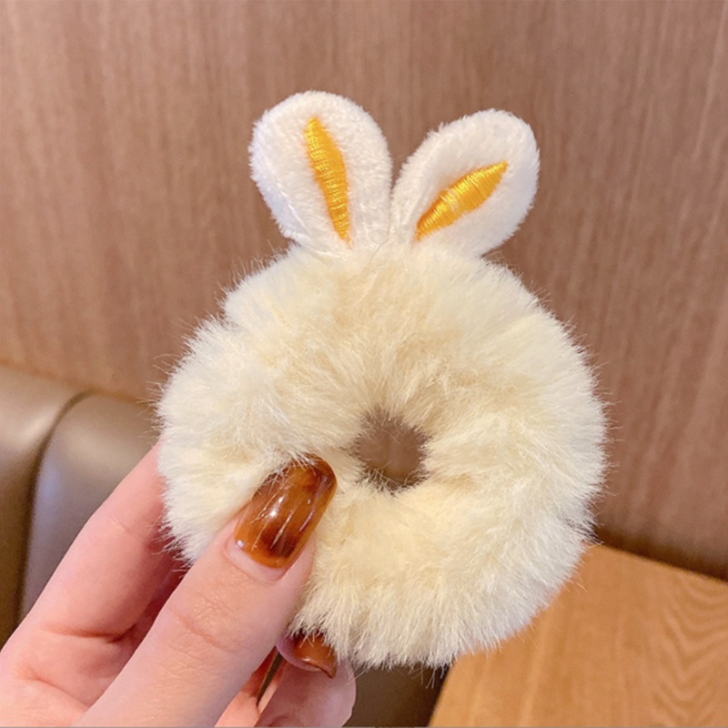 Dây Cột Tóc Đuôi Ngựa Co Giãn Đính Lông Thỏ Dễ Thương Giá Đỡ