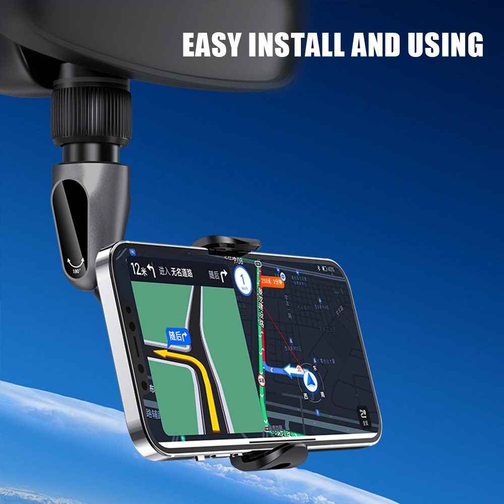 Giá Đỡ Điện Thoại / Thiết Bị Định Vị GPS Xoay 360 Độ Gắn Ghế Ngồi Xe Hơi Tiện Dụng
