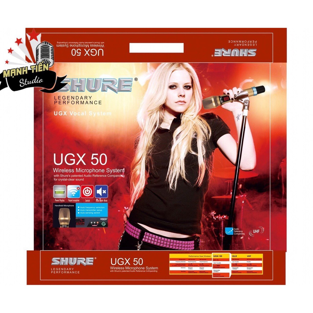MICRO karaoke UGX 50 không dây New 2020 Board đỏ, 4 anten hàng loại 1 cao cấp 5.0