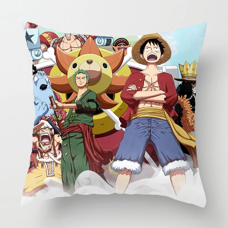 Vỏ Gối Polyester 45*45cm Họa Tiết Hoạt Hình One Piece Độc Đáo Trang Trí Nội Thất