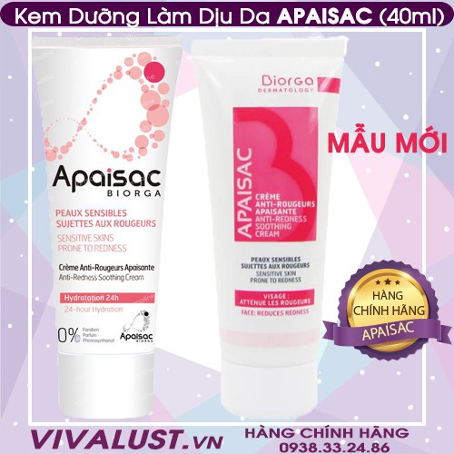 Kem Dưỡng Làm Dịu Da APAISAC Biorga Anti - Redness Soothing Cream (40ml) - Dành Cho Da Bị Ửng Đỏ và Nhạy Cảm