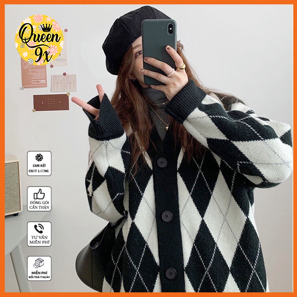 ÁO CARDIGAN, ÁO KHOÁC Nữ Kẻ Thoi Dài Tay Cho Mùa Thu Đông