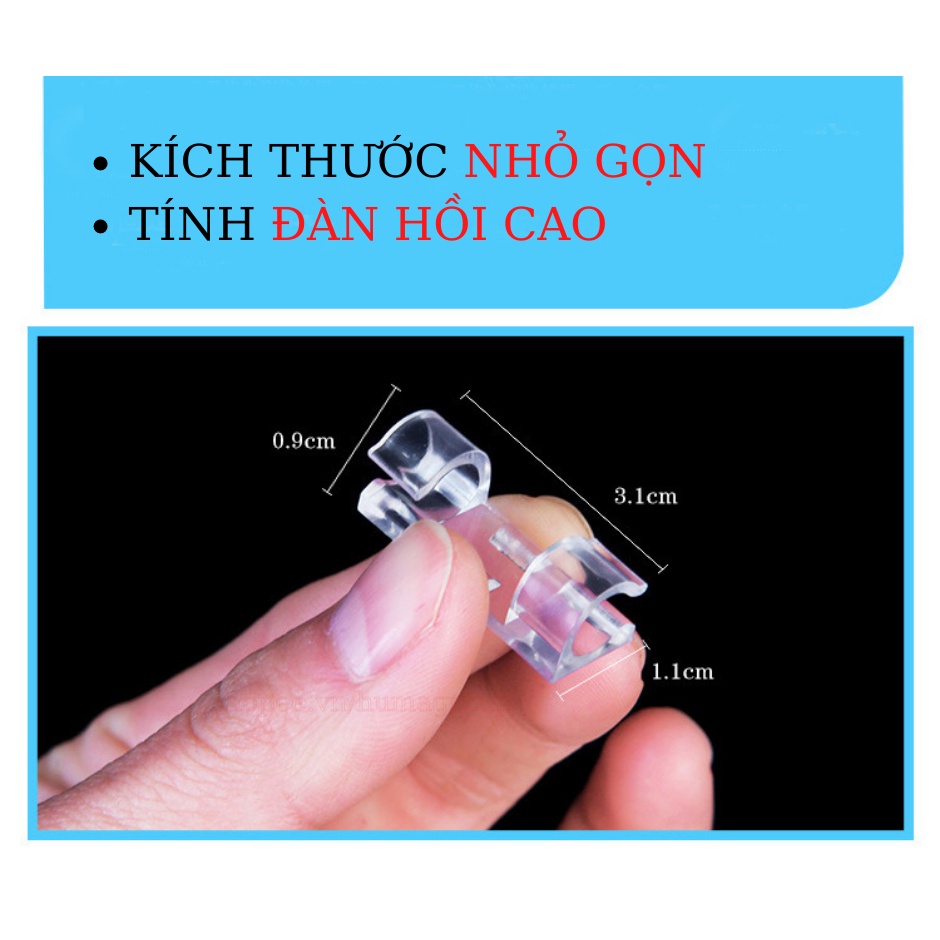 Bộ 20 Kẹp Cố Định Dây Điện, Nẹp Ghim Dây Điện Vào Tường Chắc Chắn