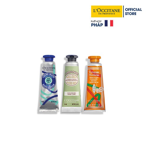 L'Occitane 3 kem dưỡng tay 10ml và 1 gel rửa tay ( mùi ngẫu nhiên)