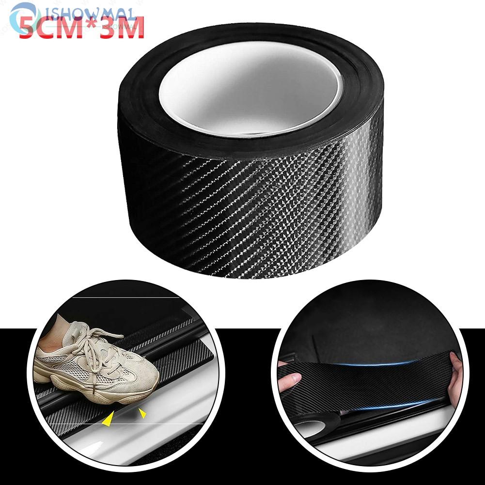 Miếng Dán Cao Su Sợi Cacbon Bảo Vệ Mép Cửa Xe Hơi 5CM * 3M Bảo vệ cái thân cạnh xe tạo ảnh bảo vệ vẽ tự động Hình dán răng