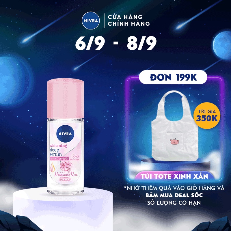Lăn Ngăn Mùi NIVEA Serum Hương Hoa Hồng Hokkaido Dưỡng Trắng Da | Mịn Da (40 ml) - 85301