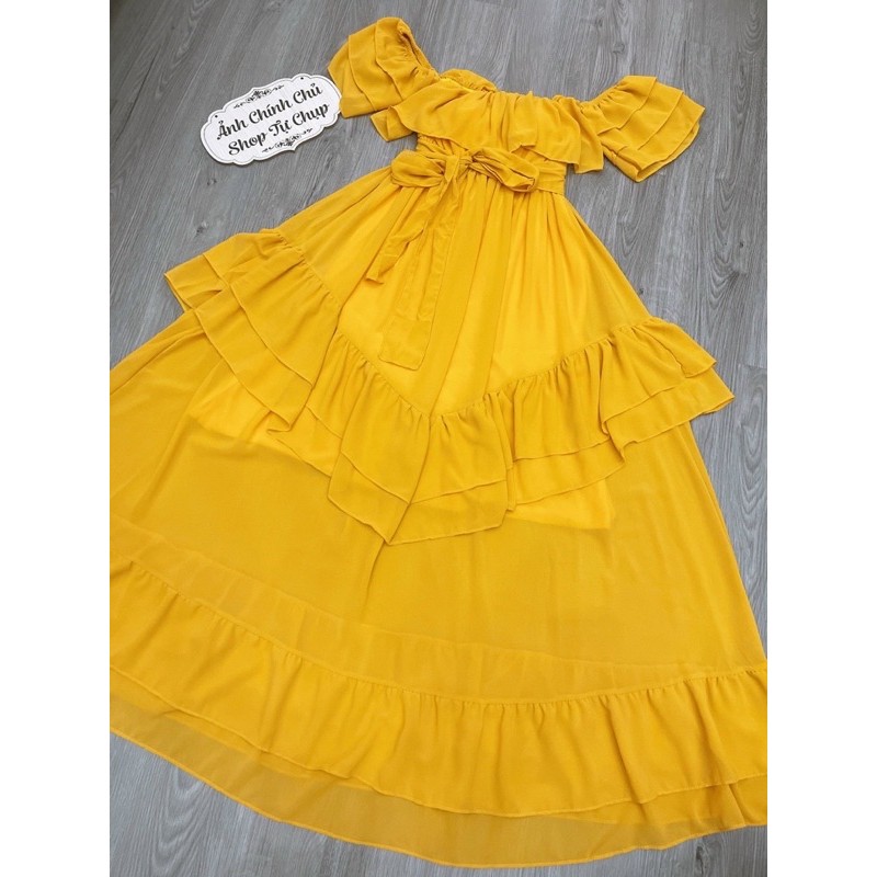 Đầm maxi bẹt vai sexy quyến rũ kèm ảnh thật