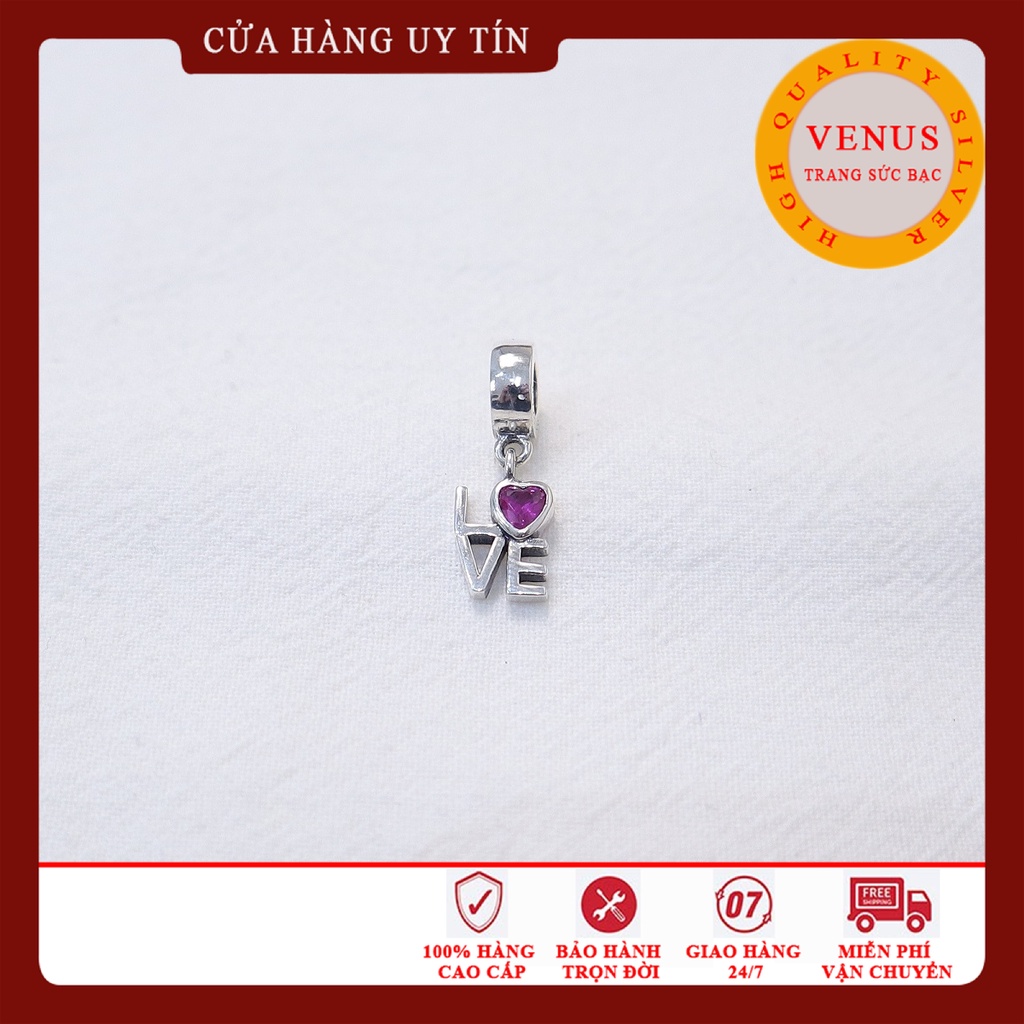 [Charm bạc 925 cao cấp] Charm treo chữ Love- Mã sản phẩm VENUST10