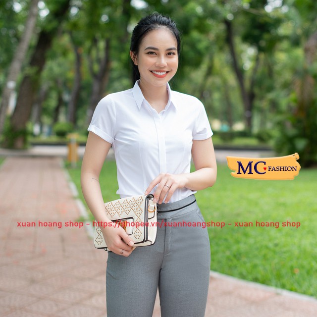 Áo Sơ Mi Trắng Nữ Đẹp Công Sở, Tay Ngắn Cộc Mc Fashion, Size Đủ, Chất Liệu Vải Co Giãn Nhẹ, Mát A0068, A0074, A280