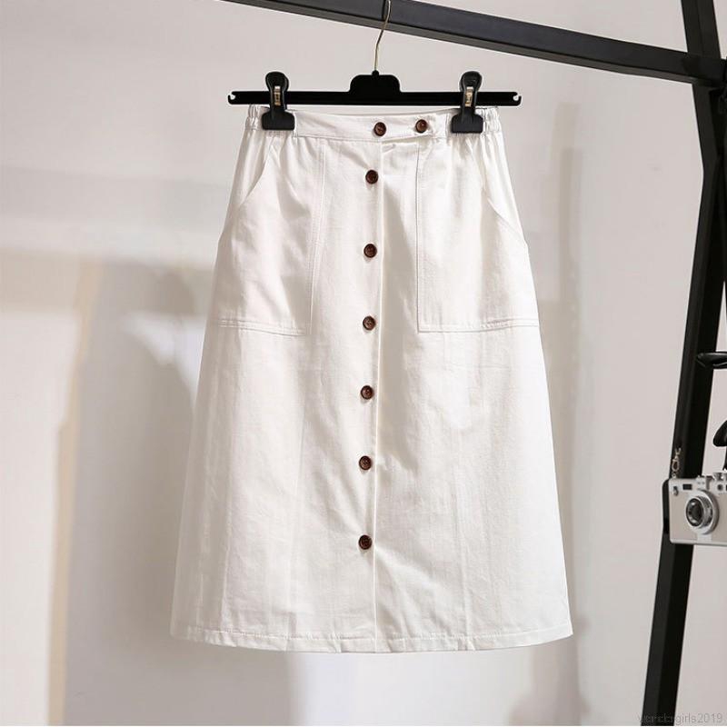 Chân váy chữ A lưng cao màu trơn thiết kế thanh lịch cho nữ | BigBuy360 - bigbuy360.vn