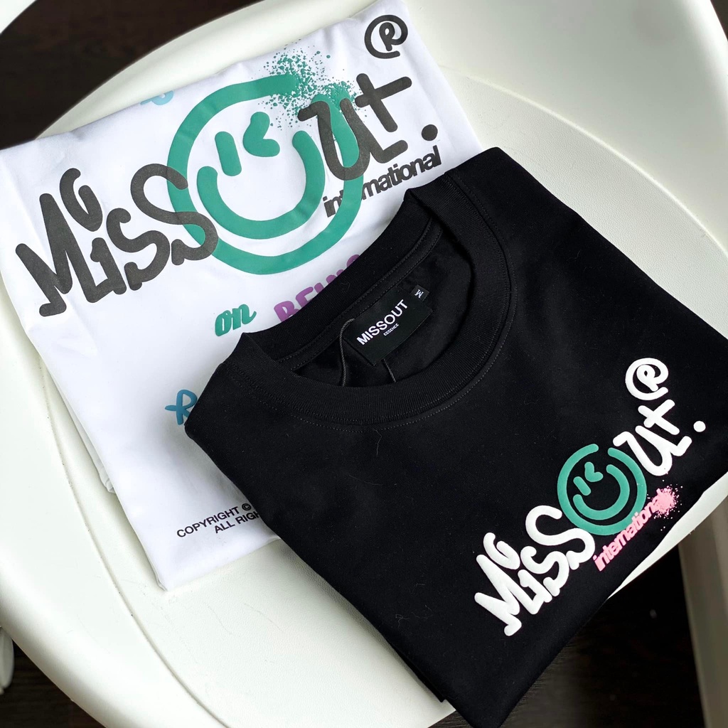 Áo thun missout smiley tee áo thun tay lỡ miss out smiley dành cho nam nữ