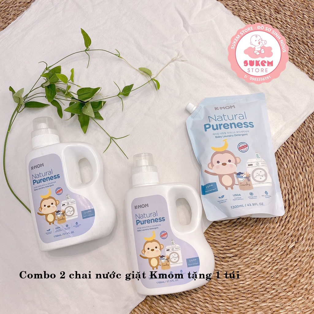 Nước Giặt Đồ Sơ Sinh Hữu Cơ Kmom HQ Dạng Chai 1700ML