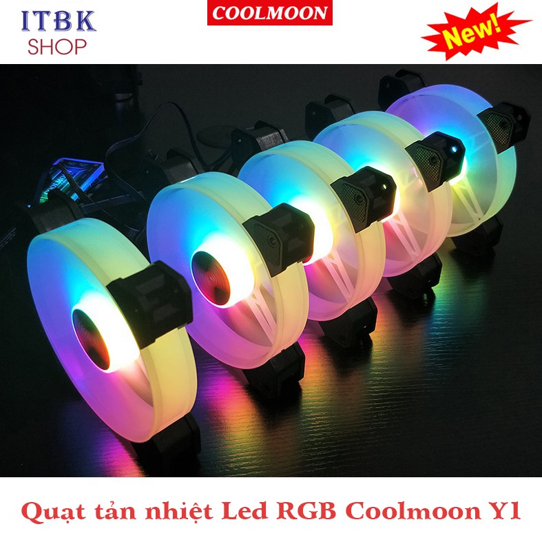 [XẢ KHO]Quạt Tản Nhiệt, Fan Case Coolmoon Y1 Led RGB - Fan 12cm Kèm Ốc