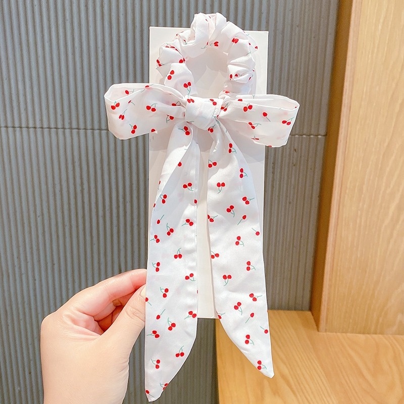 Dây Cột Tóc Cao Su Đính Nơ Vải Đơn Giản Thời Trang