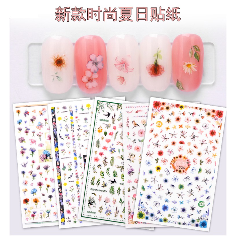 Nail Sticker Hoa Lá Cành Mẫu Mới 2020