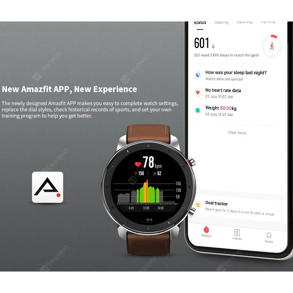 Đồng Hồ Thông Minh Xiaomi Amazfit GTR - Bản Quốc Tế 47mm - Hàng Chính Hãng | Bảo Hành 12 Tháng