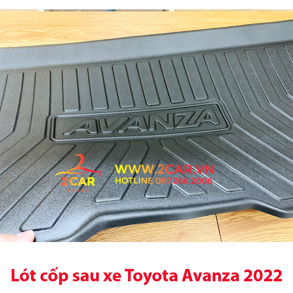 Lót cốp sau xe Toyota AVANZA 2022 2023 2024 chất liệu nhựa dẻo không mùi, không thấm nước LCN-TO002