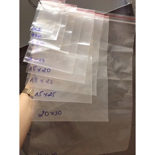 100g Túi zip chỉ đỏ (zip PE, zip lock, zip viền đỏ)