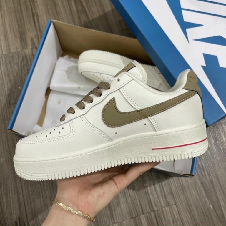 Giày thể thao af1 white brown, giày sneaker air force 1 nâu trắng nam nữ hợp thời trang