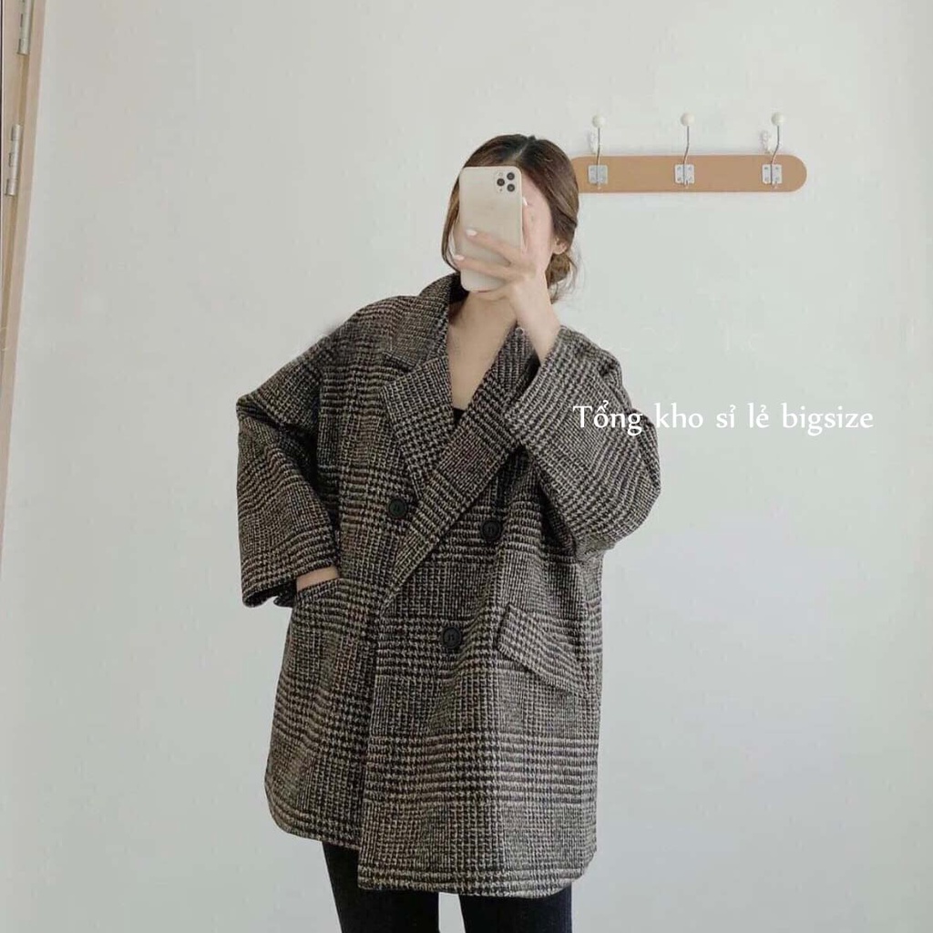 Áo khoác dạ caro bigsize