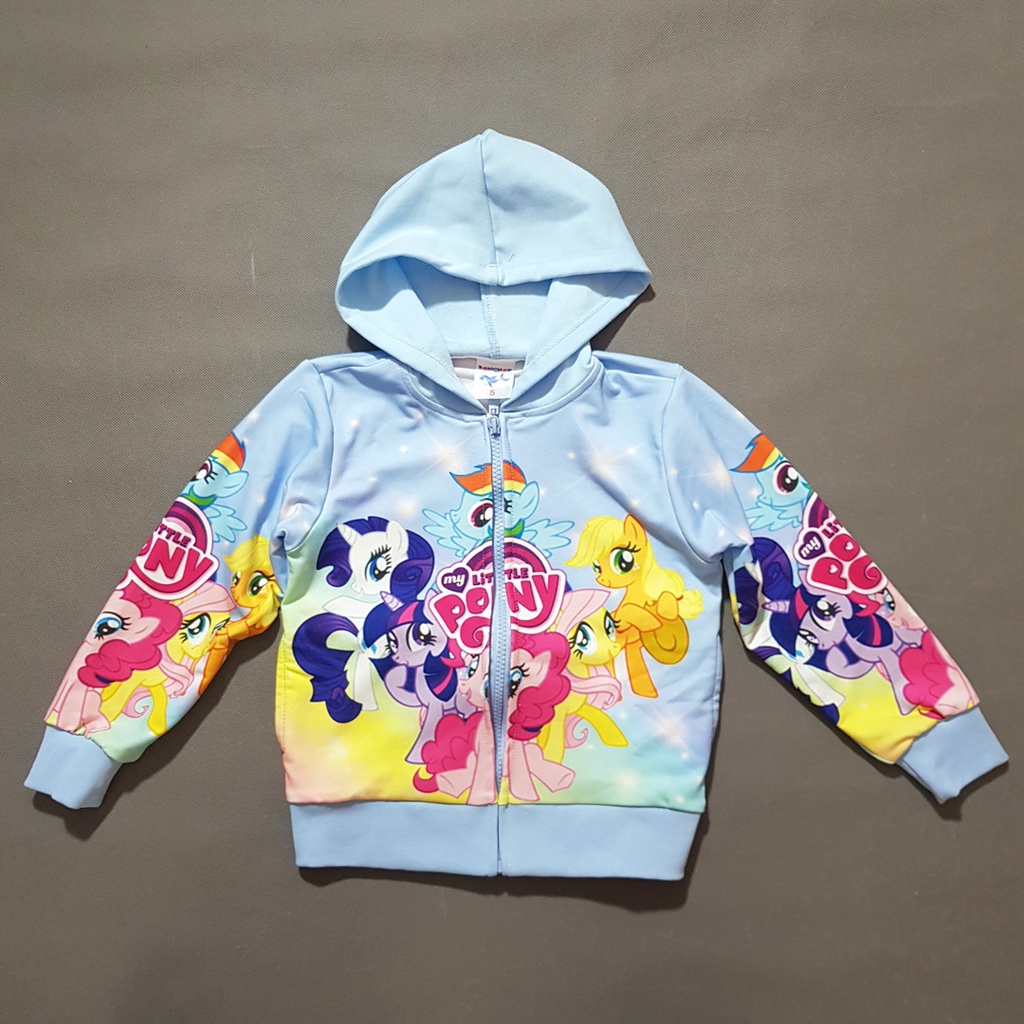 Áo khoác cotton mềm mát hình ngựa pony bảy sắc cầu vồng