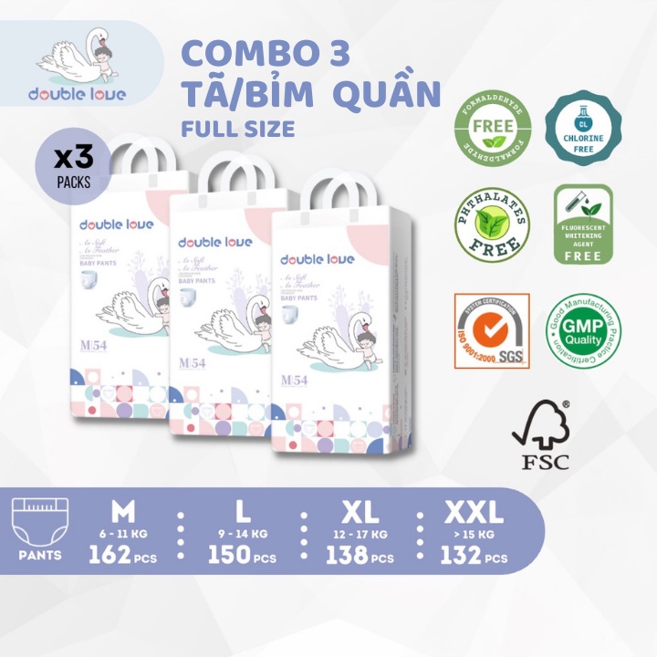 Bỉm quần Full Size M54 - L50 - XL46 - XXL44- Siêu mềm mỏng, thấm hút vượt trội
