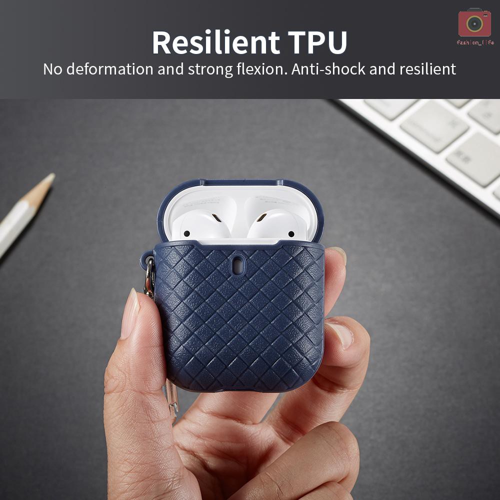 Vỏ đựng bảo vệ hộp sạc tai nghe airpods 1 / 2 bằng tpu kèm móc khóa