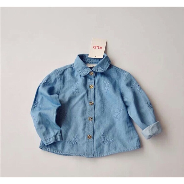 Áo denim bé gái