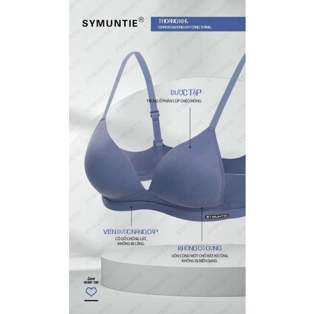 Áo lót nữ Symuntie cao cấp, mút mỏng không gọng, chun kéo ngực tạo khe, ôm nâng ngực dễ chịu. Sumo S21. Ảnh. video thật.