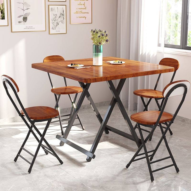 Bộ Bàn Ăn Gỗ Gấp Gọn Thông Minh,Kích Thước 80*80*74,Chất Liệu Gỗ Phủ Melanin Chống Nước