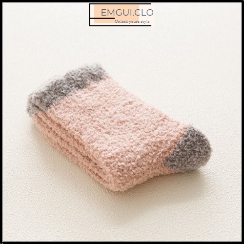 Vớ tất lông cừu nữ cổ cao, tất cổ cao len lông cừu cổ bèo phong cách Vintage