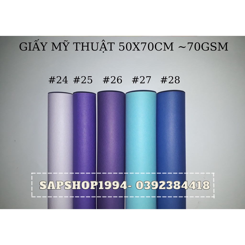 GIẤY MỸ THUẬT TONE TÍM XANH 50X70CM 70GSM