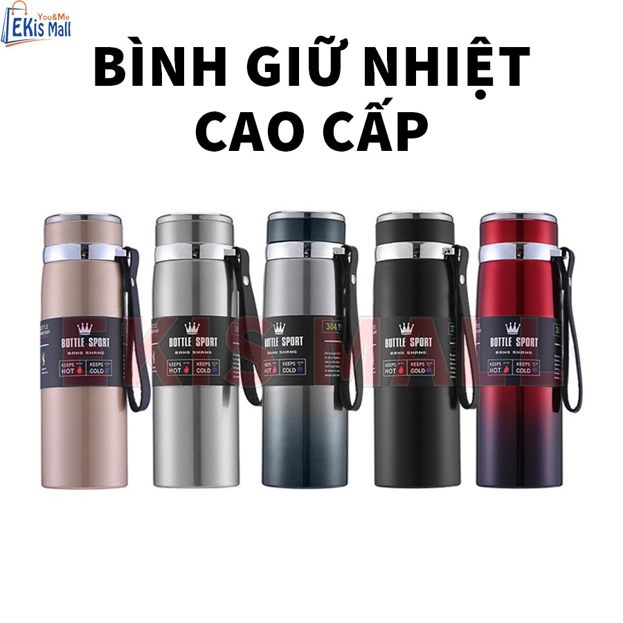 Bình nước giữ nhiệt Cao Cấp Bình đựng nước thể thao inox 316