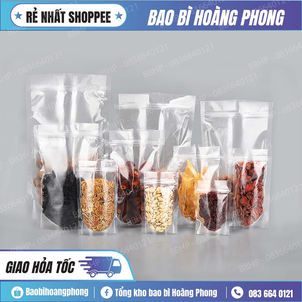 [Xả kho giá gốc] Túi zip trong hai mặt đáy đứng hàng đẹp sài gòn - 100Gr