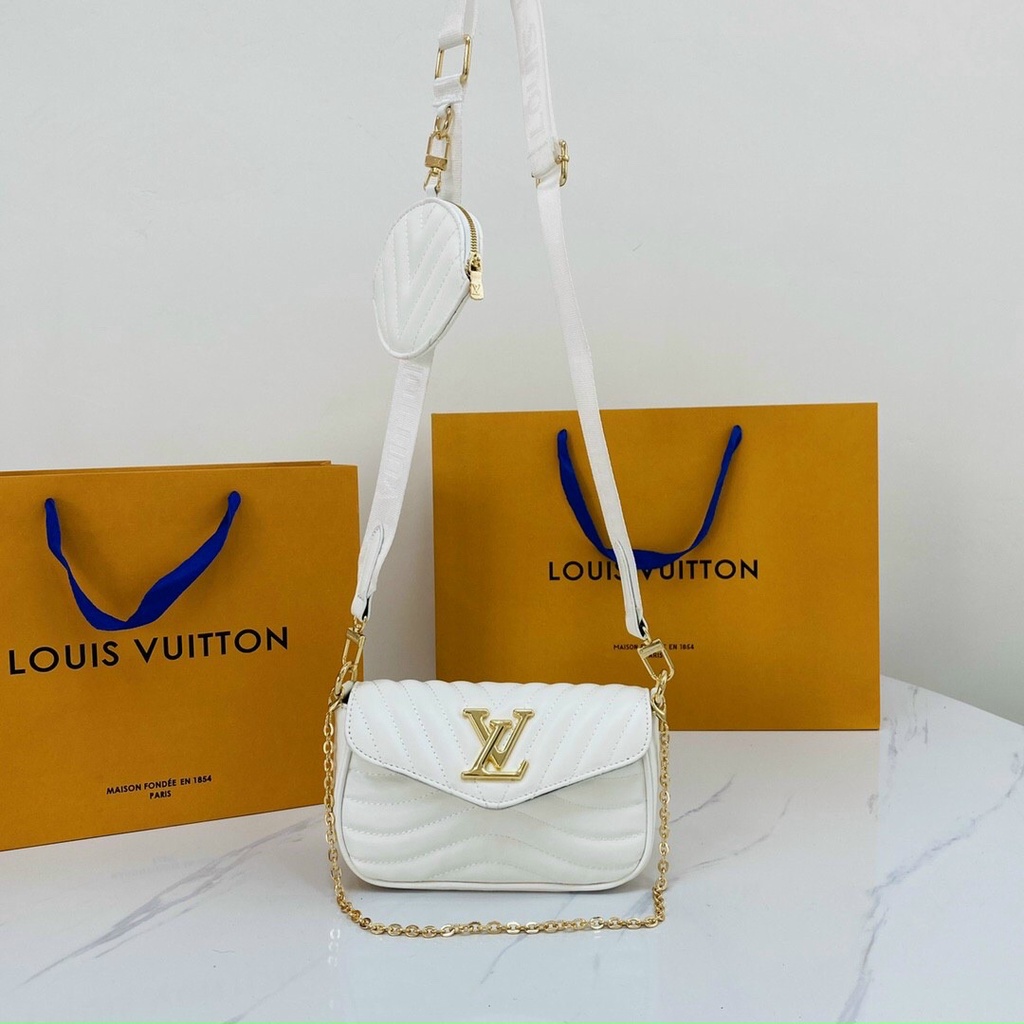 Túi đeo chéo LV kèm ví nhiều màu