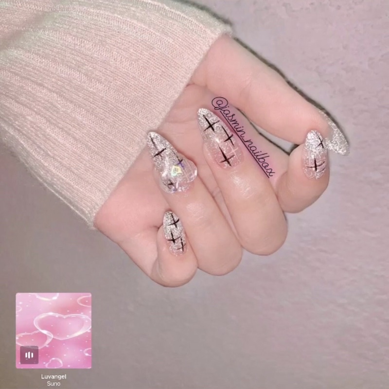 (Mã NJAMIN giảm 10k đơn 19k) Nail Box móng thiết kế sẵn mẫu sơn flash đính charm tặng kèm keo dũa - Jasmin Nailbox