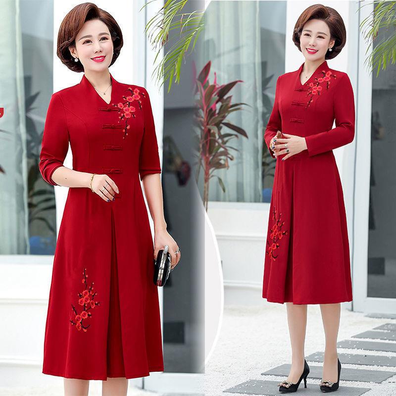 Đầm Dự Tiệc Dáng Rộng Thời Trang Mùa Xuân Mới Cho Nữ Trung Niên 2022 40-50 Tuổi