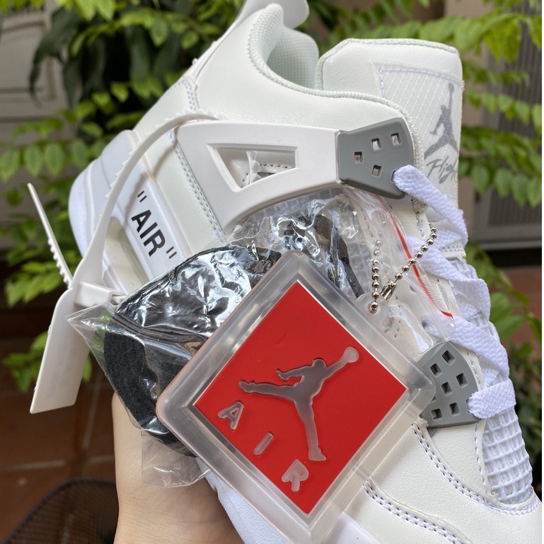 Giày air Jordan 4 trắng Full, Giày thể thao JD4 nam nữ siêu hot Fullboxbill+ tặng dây | BigBuy360 - bigbuy360.vn