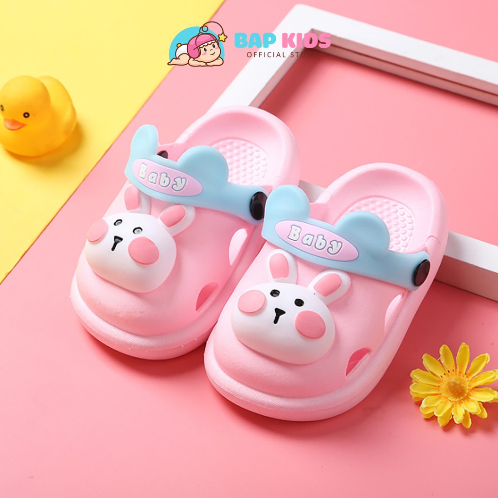 Dép Cho Bé Gái Bé Trai Gắn Hình 3D Siêu Cute Dép Sục Trẻ Em Chống Trơn Trượt BKD5