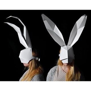 Mô hình giấy_ Mặt nạ thỏ Origami size trẻ em