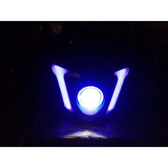 Pha đèn full Led Audi kết hợp Gương cầu cho Exciter 150 Exciter 135