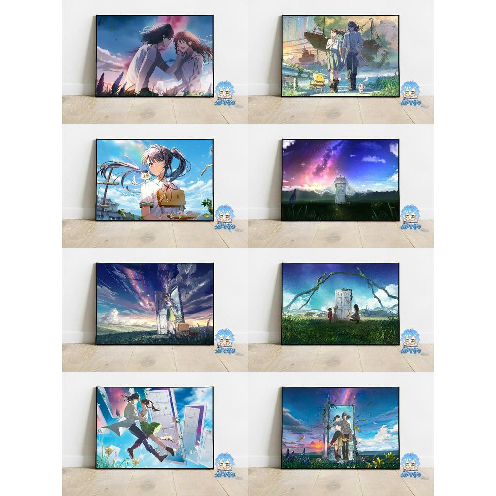 TRANH POSTER A3 Anime Manga Khóa chặt cửa nào Suzume Suzume no Tojimari (2) CHẤT LIỆU GIẤY CAO CẤP - 2D Tộc Shop