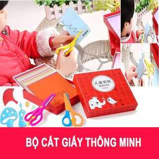 Bộ Cắt Giấy Thủ Công 240 Tờ Kèm 2 Kéo An Toàn - Giấy Thủ Công