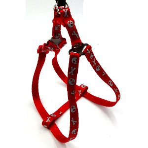 Đai xích ngực cho chó TRUSTIE  HARNESS- REFLECTIVE SKULL (RED)