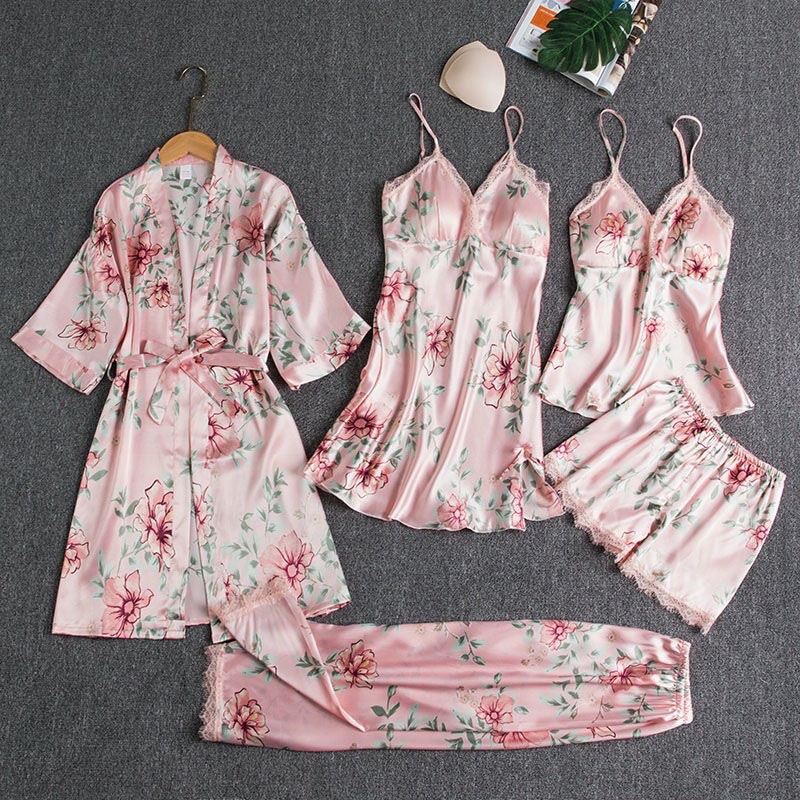 【ORDER】SET ĐỒ NGỦ SEXY QUYẾN RŨ 5 MÓN TẶNG KÈM MÚT ĐỆM NGỰC