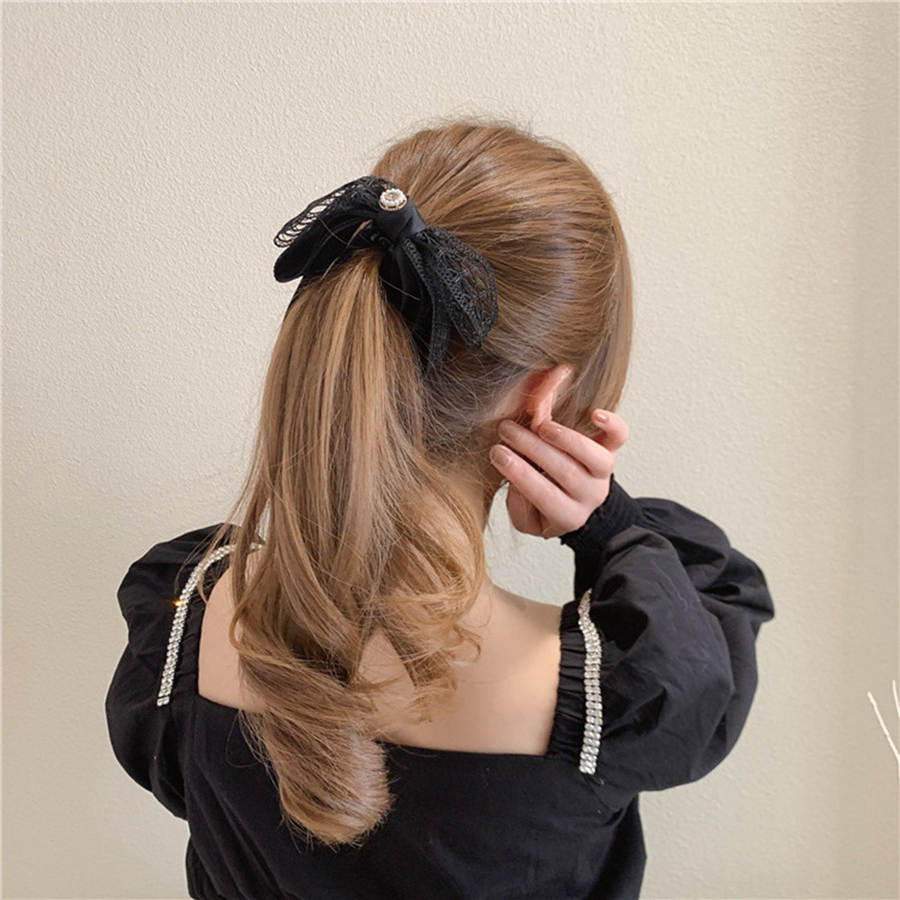 Kẹp tóc đuôi ngựa hình nơ nhiều màu sắc tùy chọn thời trang cho nữ