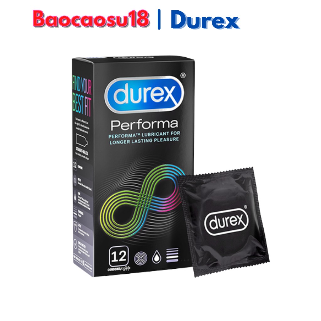 Bộ 2 Bao cao su chống xuất tinh sớm Durex Performa 12 bcs / hộp