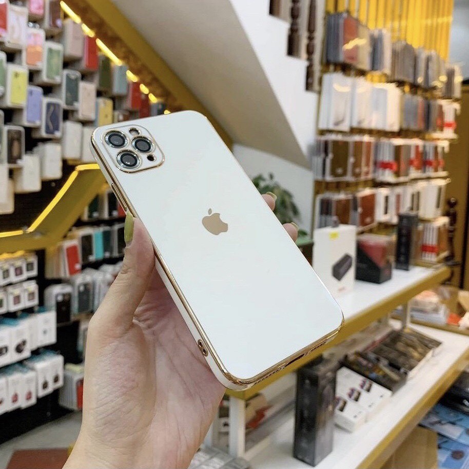 [Mã ELFLASH5 giảm 20K đơn 50K] Ốp dẻo mạ viền gold vuông sang trọng dành cho iPhone 12/12pro/12promax/ 11/11pro/11promax